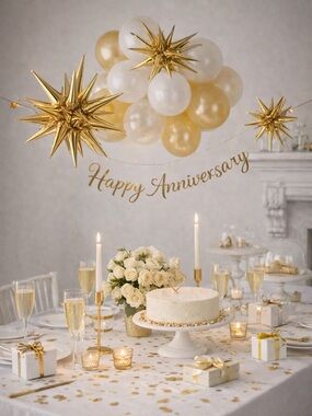 Gold Star Balloon Accent Decor Kit | 3 Foil Stars 35” & 20” | Party Decor NIB